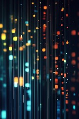 Poster - Colorful light patterns create a vibrant abstract display in digital space at night