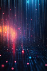 Poster - Colorful lights create a mesmerizing digital illusion in a futuristic setting