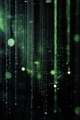 Poster - Visual representation of cascading green light effects creating an ethereal ambiance