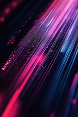 Poster - Vibrant abstract patterns showcasing dynamic light trails in dark space