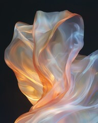 Poster - Dynamic fabric flow design creative studio image visualization contemporary setting artistic perspective colorful graphics concept