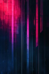 Fototapete - Colorful vertical abstract design with rich gradients and dynamic lines at night