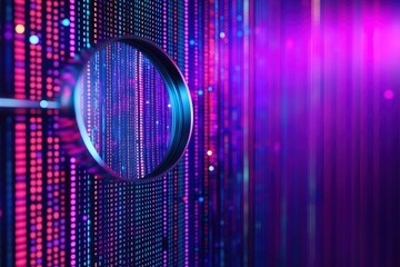 Poster - Colorful lights reflected through a magnifying glass creating a vibrant display