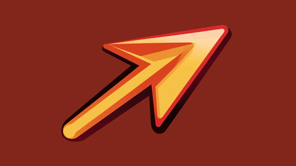 Poster - Diagonal shiny gold and red arrow pointing upward on red background