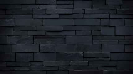 Poster - Dark stone brick wall creating a moody background texture