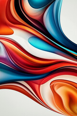 Poster - Colorful abstract waves flowing and mixing together