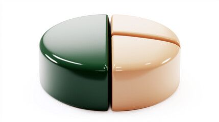 Poster - Green and beige pie chart showing market share, statistics, and business data