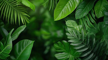 Aufkleber - Lush greenery featuring tropical leaves in a vibrant natural setting.