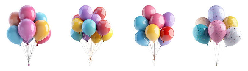 Wall Mural - colorful balloons isolated on transparent background