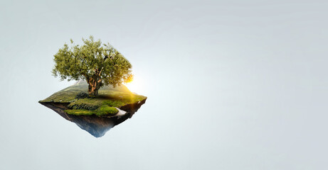 Wall Mural - Image of tree and landscape