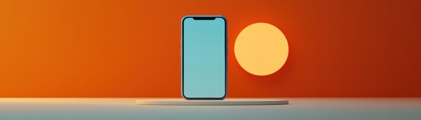 Poster - a smartphone displayed against a vibrant orange background and a stylized sun, enhancing preventive 
