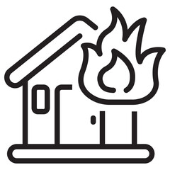 Wall Mural - house fire icon with linear style