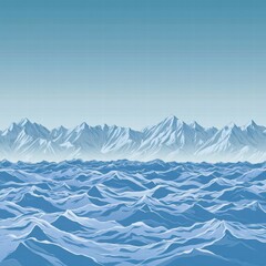 Naklejka na meble Majestic ocean waves remote seascape digital art serene environment aerial view tranquility concept