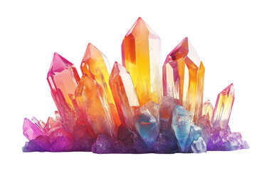 Wall Mural - colorful crystals on transparent background