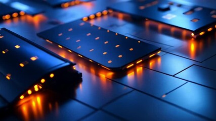 Poster - Futuristic Technology: Glowing Circuit Boards 