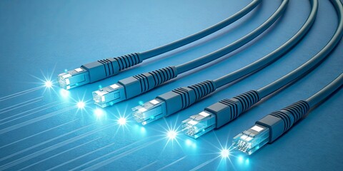 Aufkleber - A blue wire with a light on it
