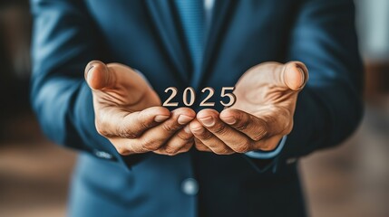 Poster - Businessman holding and touching process 