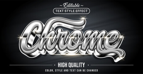Poster - Editable text style effect - Chrome text style theme.