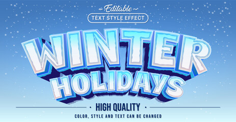 Aufkleber - Editable text style effect - Winter Holidays text style theme.