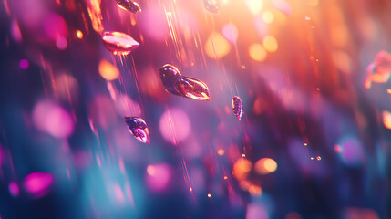 Aufkleber - Colorful bokeh raindrops in abstract focus vibrant background artistic photography dreamy environment close-up perspective