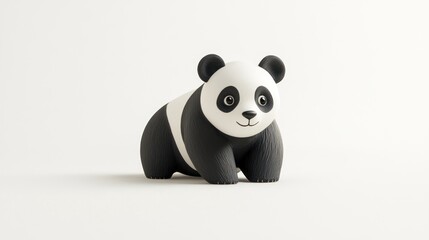 Aufkleber - A cute, stylized toy panda figurine with a friendly expression, designed for decoration or play.