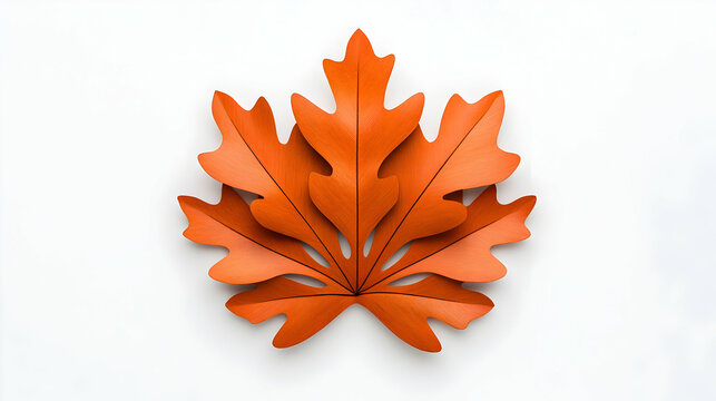 Midjourney Bot APP Today at 437 AM fall oak leaf, on white background, flat to camera make a abstract sculpture after