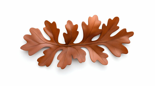 Midjourney Bot APP Today at 437 AM fall oak leaf, on white background, flat to camera make a abstract sculpture after