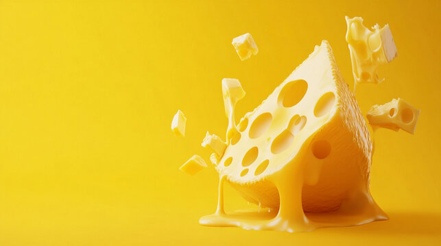 Elegant National Cheese Day Banner with Cheese Wheels and Ample Copyspace for Social Media Campaigns and Celebration