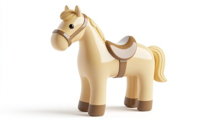 Poster - A cute, stylized toy horse designed for children’s play and imagination.