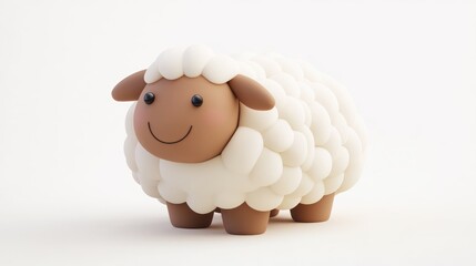 Poster - A cute, stylized sheep figure with a rounded body and friendly expression.