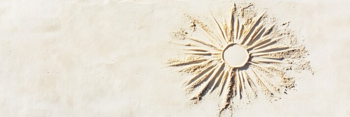 Poster - A sunburst design created with textures on a light background.