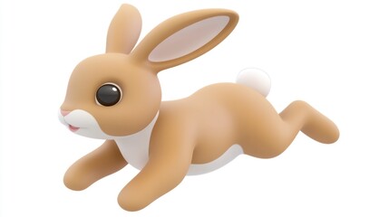 Poster - A cute, stylized rabbit character in a playful pose.