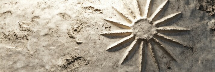 Poster - A textured surface featuring a sunburst design, emphasizing artistic craftsmanship.
