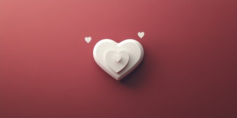 Poster - A minimalist design featuring layered hearts on a solid background, symbolizing love and affection.
