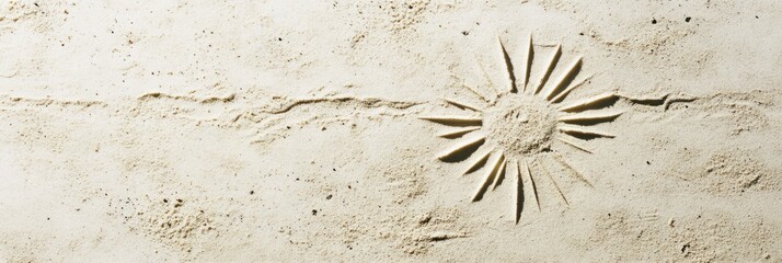 Leinwandbilder - A textured surface featuring a sun-like design, possibly an art piece or decorative element.