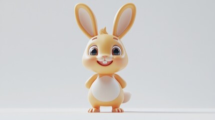 Aufkleber - A cheerful cartoon rabbit with big ears and a friendly smile.