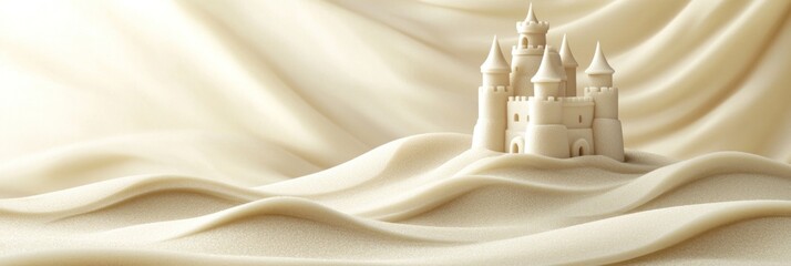 Poster - A serene sandcastle scene on smooth, flowing sand.