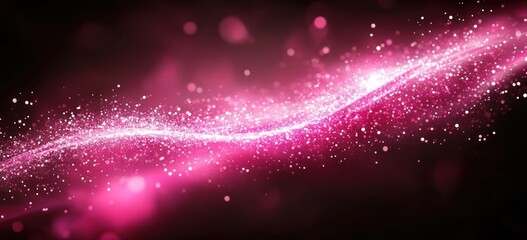 Poster - A vibrant pink cosmic swirl with sparkling particles, evoking a sense of wonder.