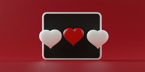 Aufkleber - A graphic design featuring hearts on a contrasting background, symbolizing love and affection.