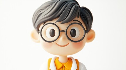 Aufkleber - A cheerful cartoon character with glasses, wearing a lab coat, representing a scientist or researcher.