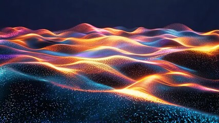 Poster - Colorful Abstract Waves of Light Create Mesmerizing Digital Experience