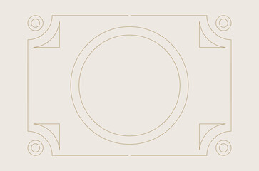 Wall Mural - vintage deco frame and border. abstract decoration for horizontal design