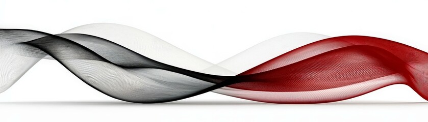 Poster - Abstract Waves of Red, Black, and White Flowing in a Smooth and Elegant Design for Creative Backgrounds and Graphics