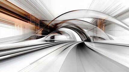 Poster - Abstract Futuristic Motion Design with Dynamic Lines and Curves Illustrating Speed and Technology