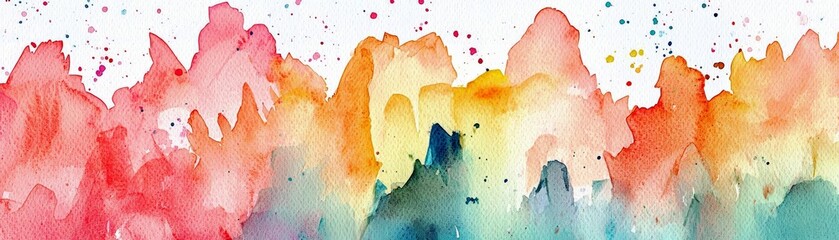 Poster - Vibrant Abstract Watercolor Background with Blended Colors and Brush Strokes for Creative Projects and Artistic Designs