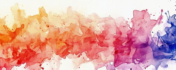 Poster - Vibrant Abstract Watercolor Background with Blending Colors of Orange, Red, Purple and Soft Washes Ideal for Creative Projects and Digital Designs