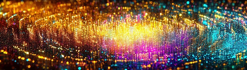 Poster - Vibrant Colorful Abstract Background with Sparkling Lights and Glowing Particles