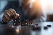 © Odin AI - A person carefully places numbered blocks on a table, symbolizing strategy, organization, and planning captured in a realistic and focused composition.
