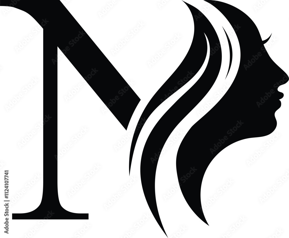 letter M beauty women face logo design Unique and Letter M Beauty Logo ...