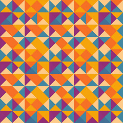 Poster - Abstract geometric background, modern seamless pattern, retro style creative ornament, colorful vector wallpaper, wrapping paper, 1950s, 1960s, 1970s fashion style, template, layout for design